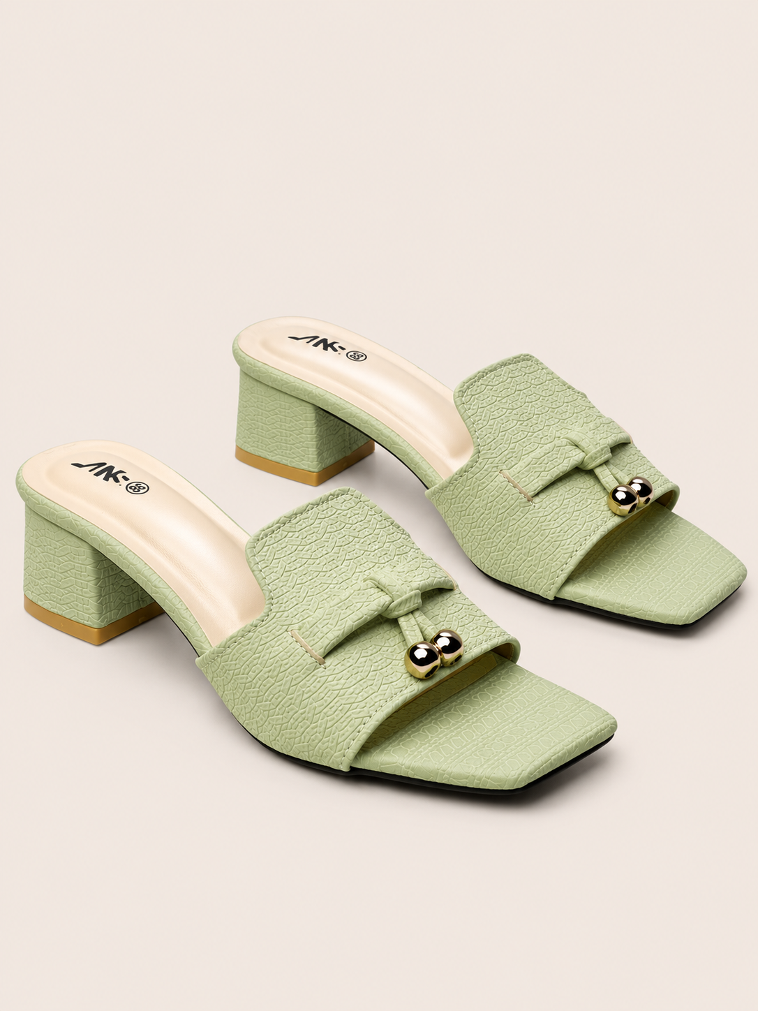 Luxury Women's Textured Slide Block Heel Sandals – Comfortable Fashion Heels