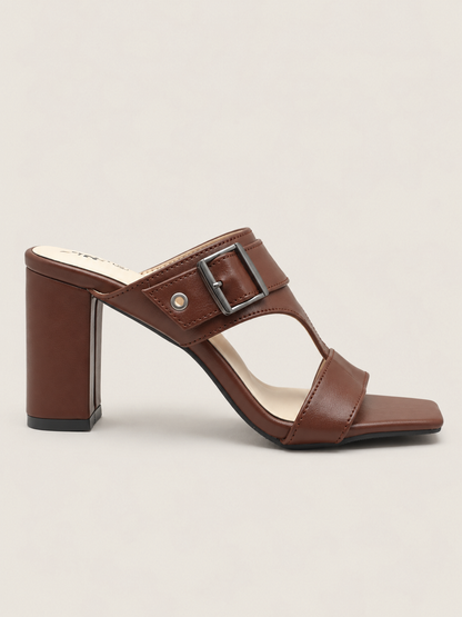 Women’s Block Heel Sandals with Buckle Strap  | Nawabi Shoes