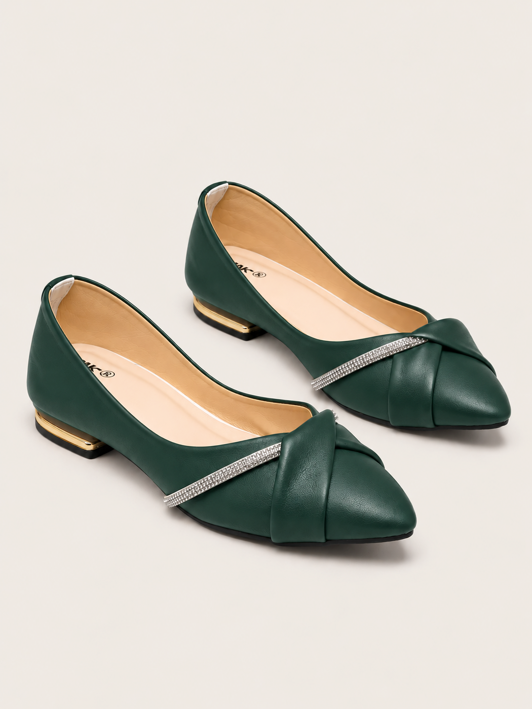 Women's Pointed Toe Rhinestone Ballet Flats  | Nawabi Shoes (Copy)