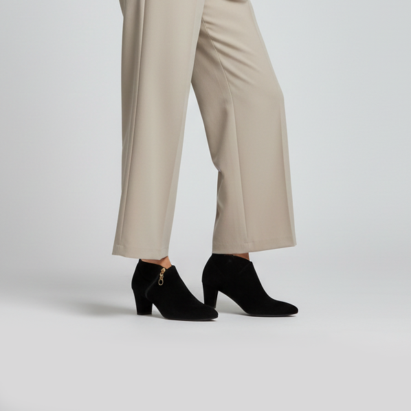 Ankle Boots with Zipper - Stylish Low Heel Booties | Nawabi Shoes BD - Nawabi Shoes BD