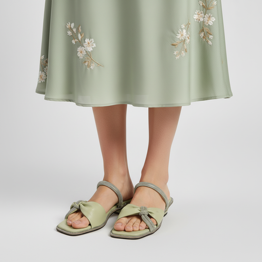 Rhinestone Sandals - Elegant Flat Sandals for Women -  Nawabi Shoes BD