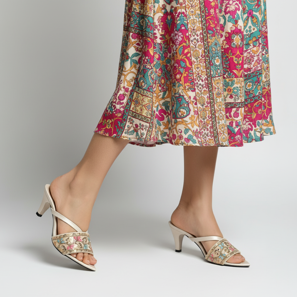Embellished Heels | for Girls for Festivities Prose Sandals   – Nawabi Shoes BD
