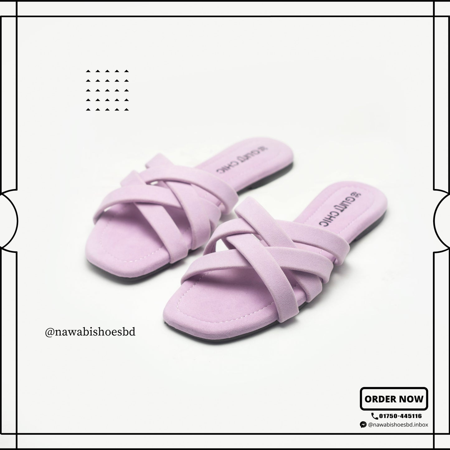 Purple Light Cross Strappy Women's Flat Sandals- Nawabi Shoes BD