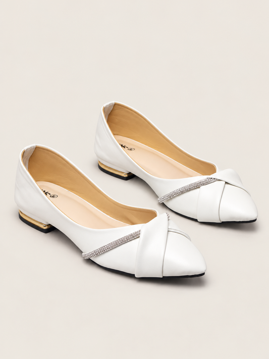 Women's Pointed Toe Rhinestone Ballet Flats  | Nawabi Shoes (Copy)