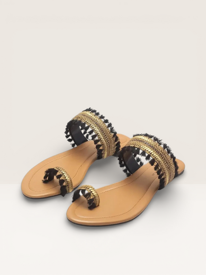 Nagra Classy Flat Sandals | Nawabi Shoes BD - Nawabi Shoes BD