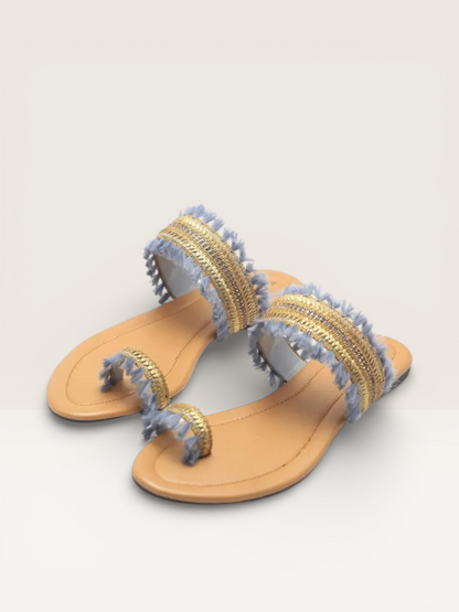 Nagra Classy Flat Sandals | Nawabi Shoes BD - Nawabi Shoes BD