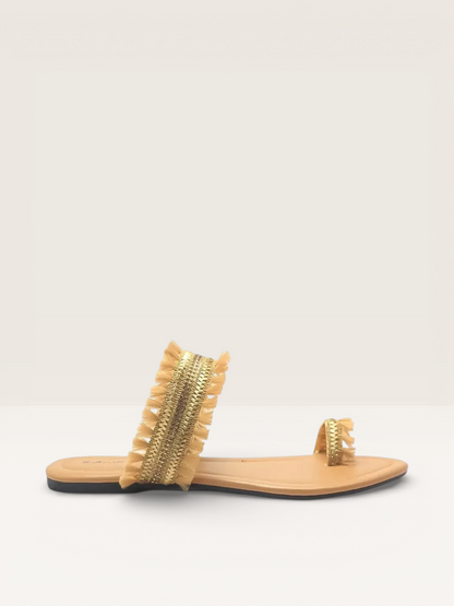 Nagra Classy Flat Sandals | Nawabi Shoes BD - Nawabi Shoes BD