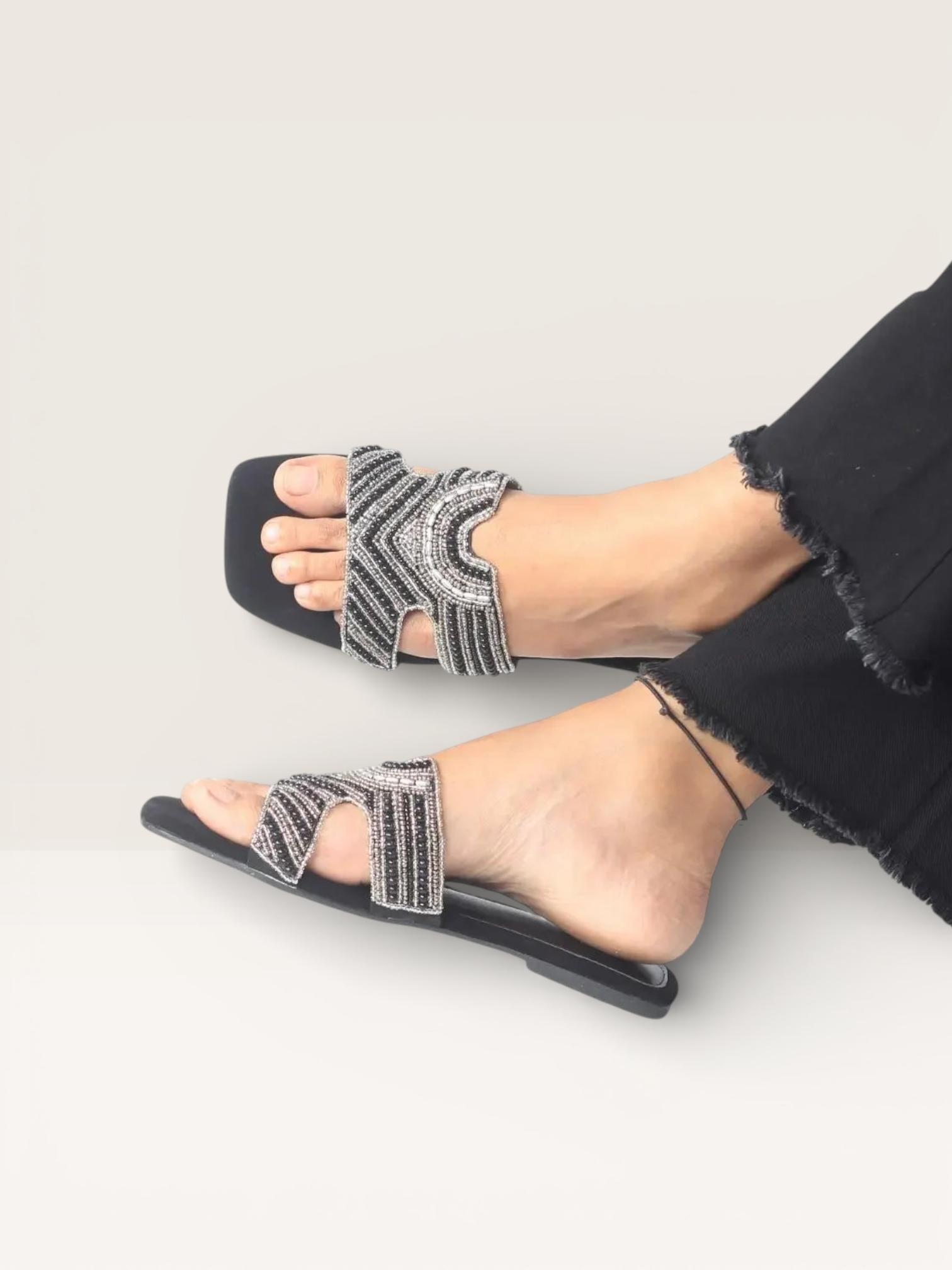 Stone Slippers for Women | Fancy Ladies Flat Sandals Price in BD - Nawabi Shoes BD