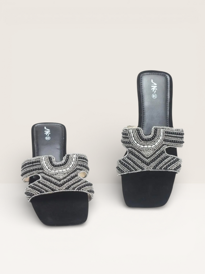 Stone Slippers for Women | Fancy Ladies Flat Sandals Price in BD - Nawabi Shoes BD