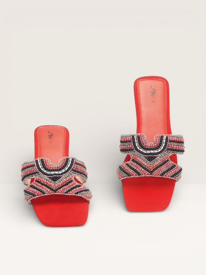 Stone Slippers for Women | Fancy Ladies Flat Sandals Price in BD - Nawabi Shoes BD
