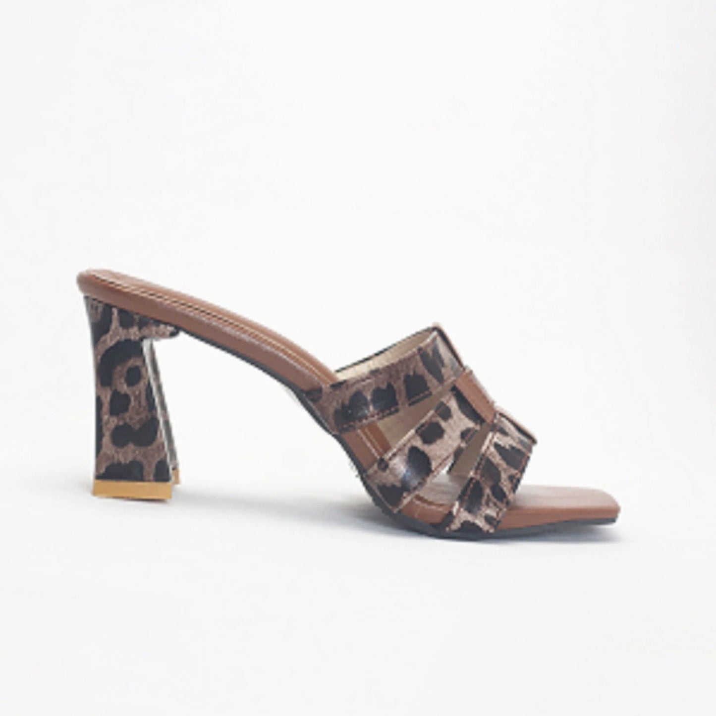 Stylish Cheetah Print Heels Mules For Women's | Nawabi Shoes BD - Nawabi Shoes BD