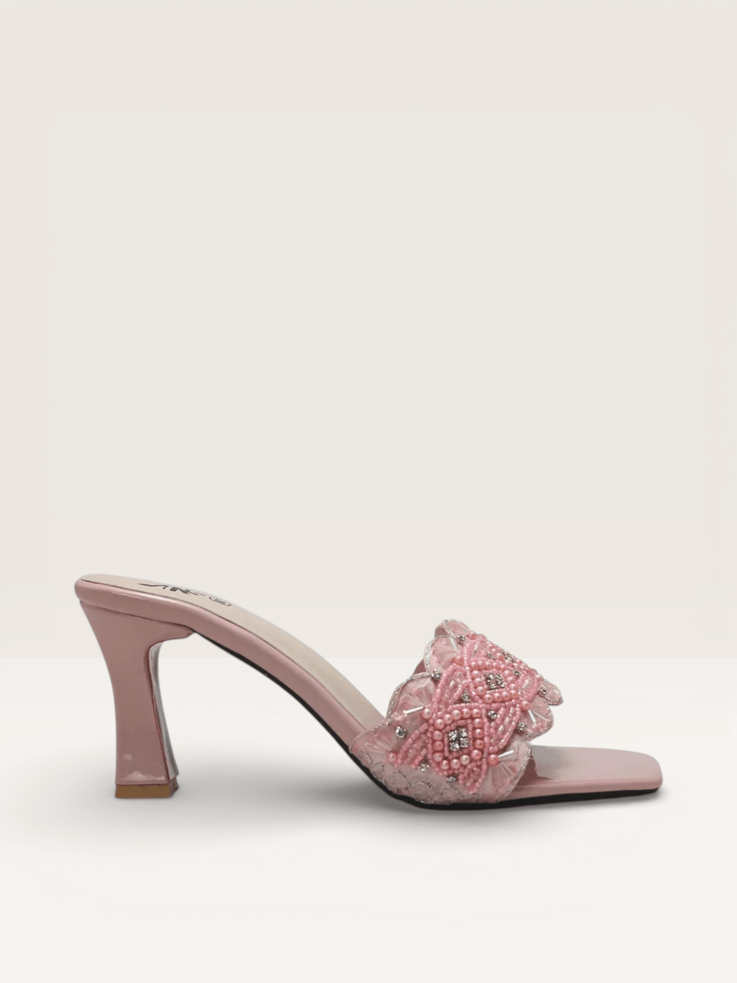 Beaded High Heel Sandals - Elegant Embellished Block Heels for Women - Nawabi Shoes BD