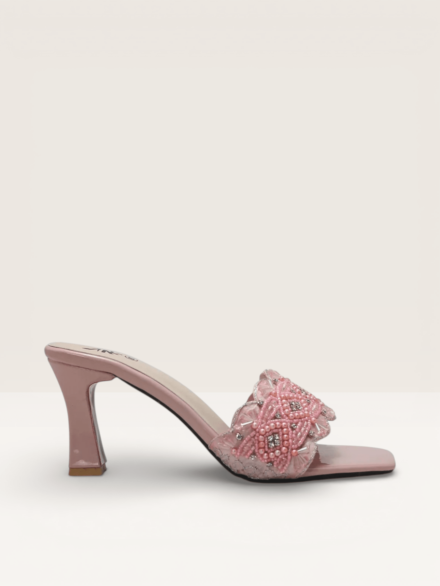 Beaded High Heel Sandals - Elegant Embellished Block Heels for Women - Nawabi Shoes BD