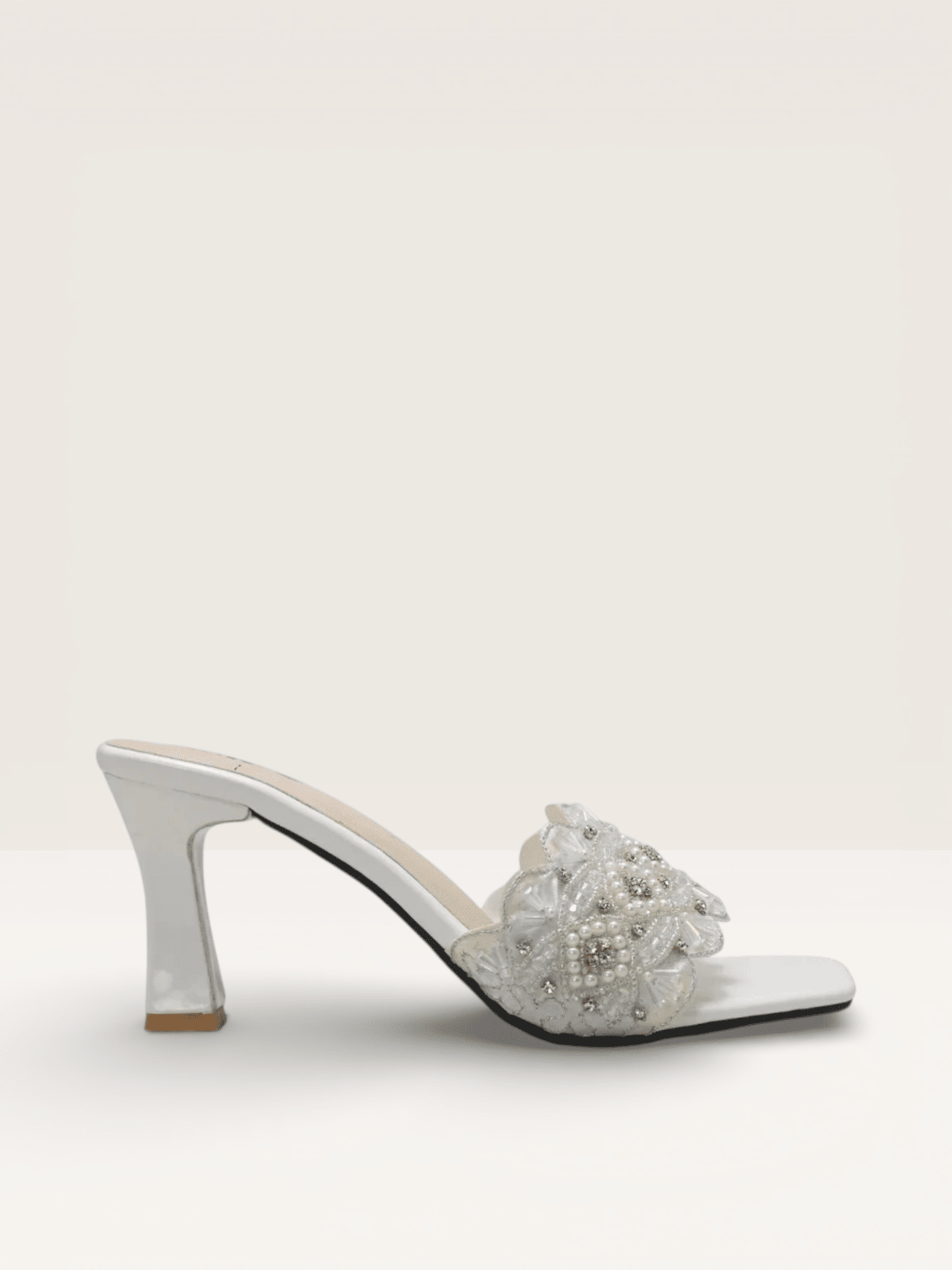 Beaded High Heel Sandals - Elegant Embellished Block Heels for Women - Nawabi Shoes BD