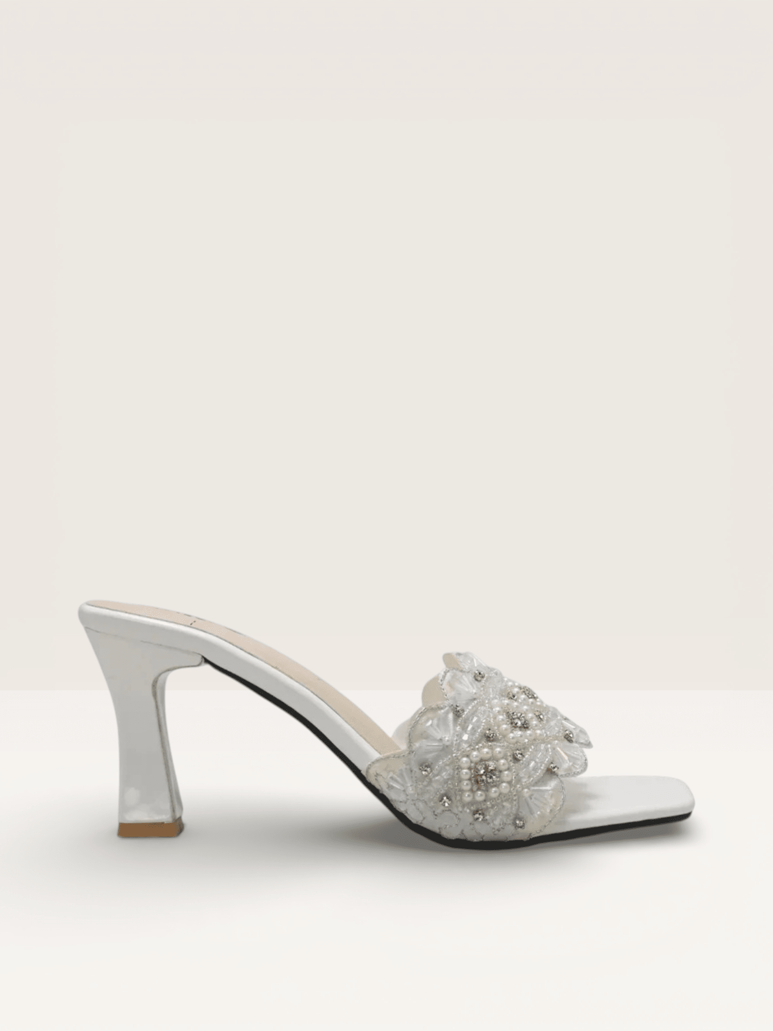 Beaded High Heel Sandals - Elegant Embellished Block Heels for Women - Nawabi Shoes BD