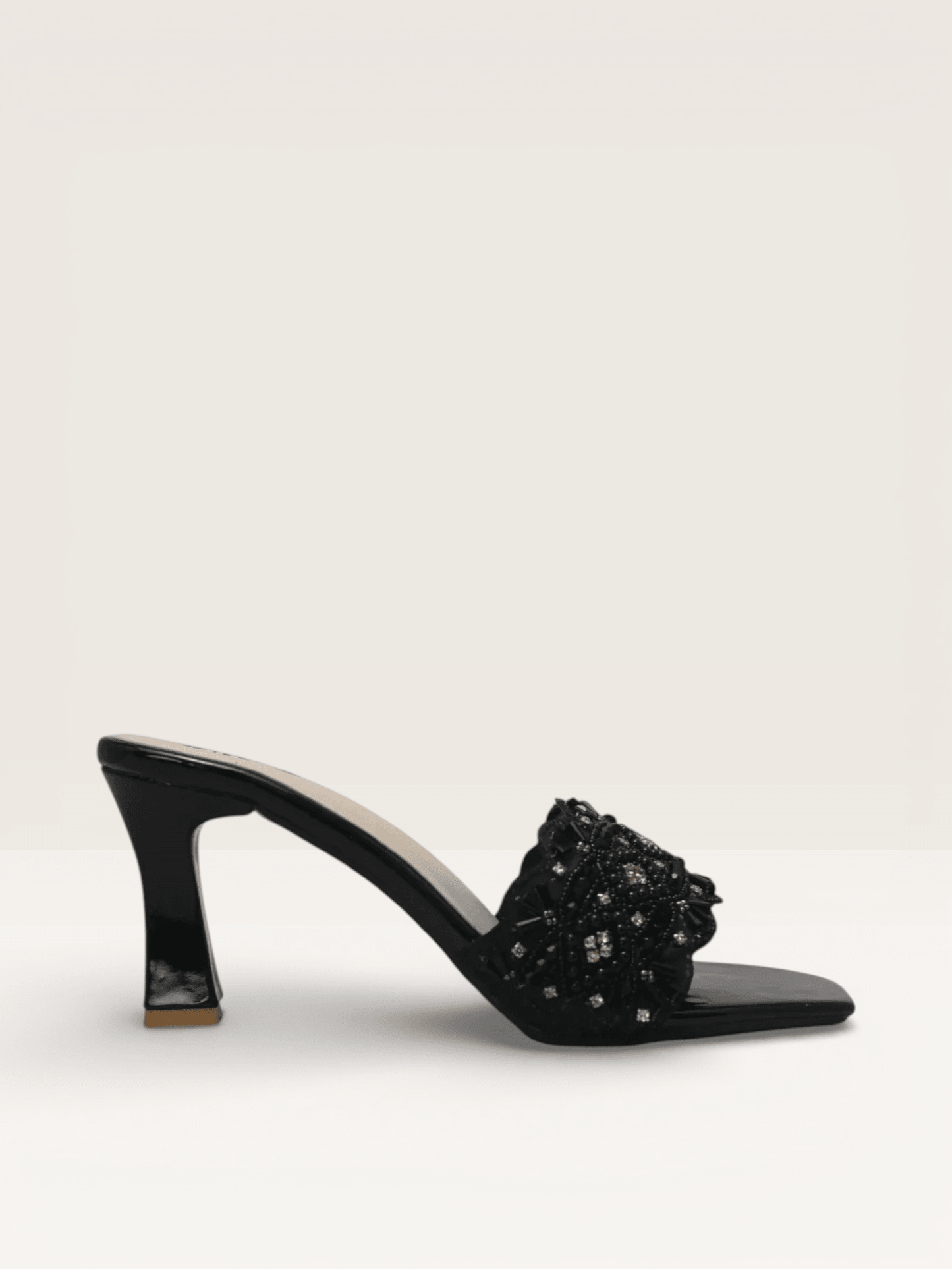 Beaded High Heel Sandals - Elegant Embellished Block Heels for Women - Nawabi Shoes BD