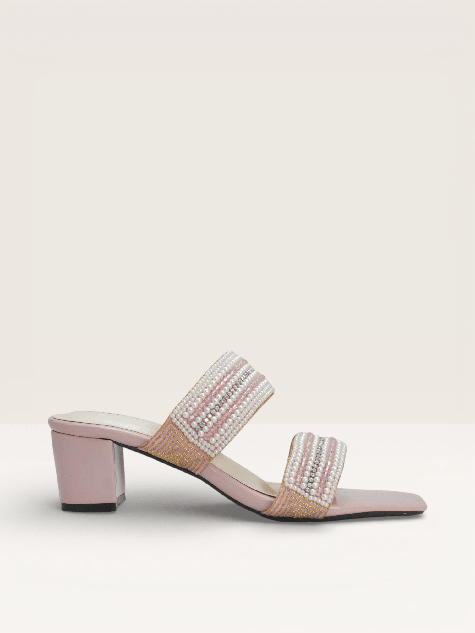 Beaded Mules with Block Heel" Women's Colorful - Nawabi Shoes BD - Nawabi Shoes BD
