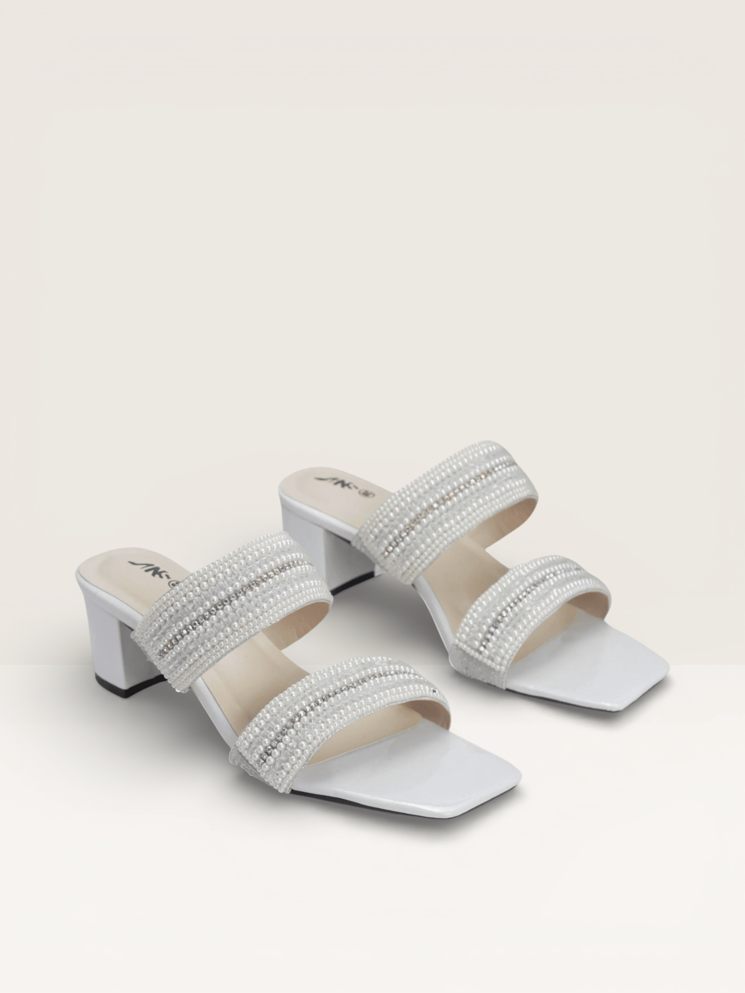 Beaded Mules with Block Heel" Women's Colorful - Nawabi Shoes BD - Nawabi Shoes BD