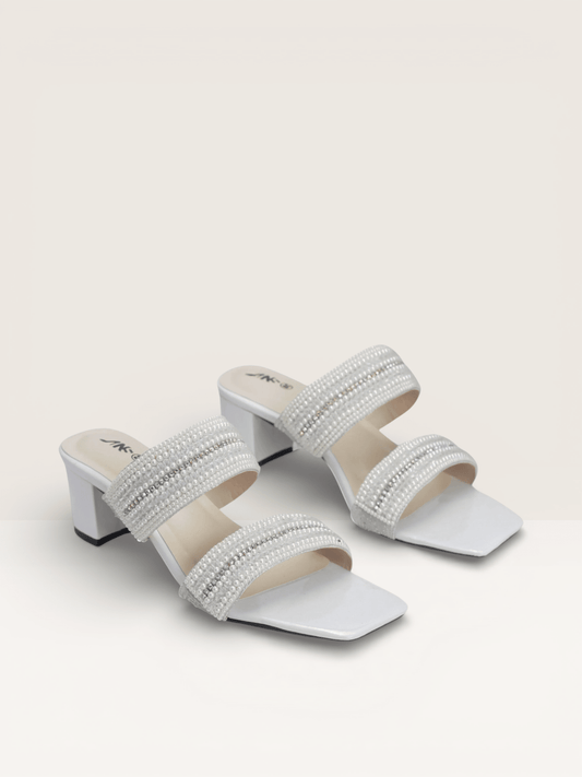 Beaded Mules with Block Heel" Women's Colorful - Nawabi Shoes BD - Nawabi Shoes BD