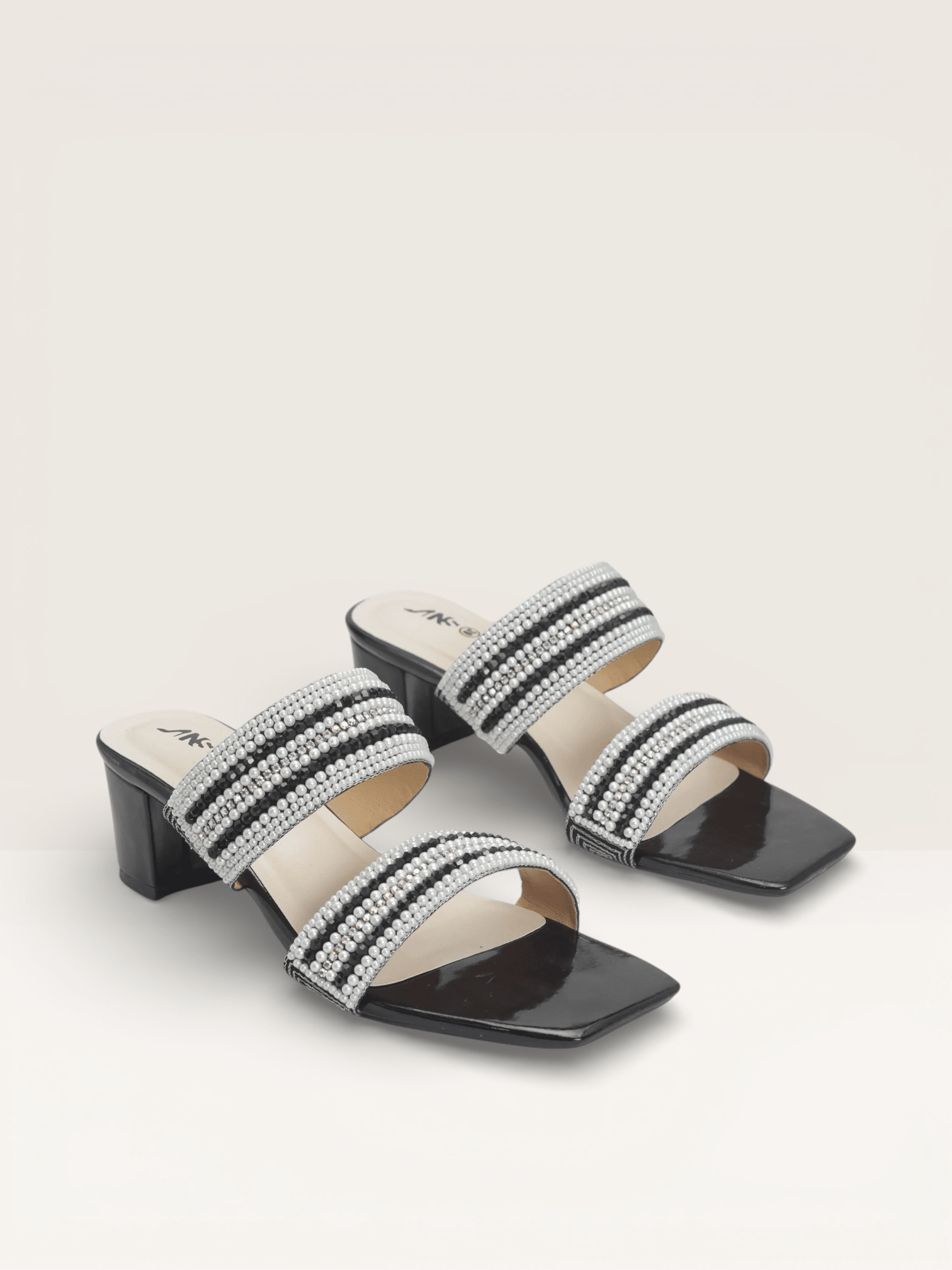 Beaded Mules with Block Heel" Women's Colorful - Nawabi Shoes BD - Nawabi Shoes BD