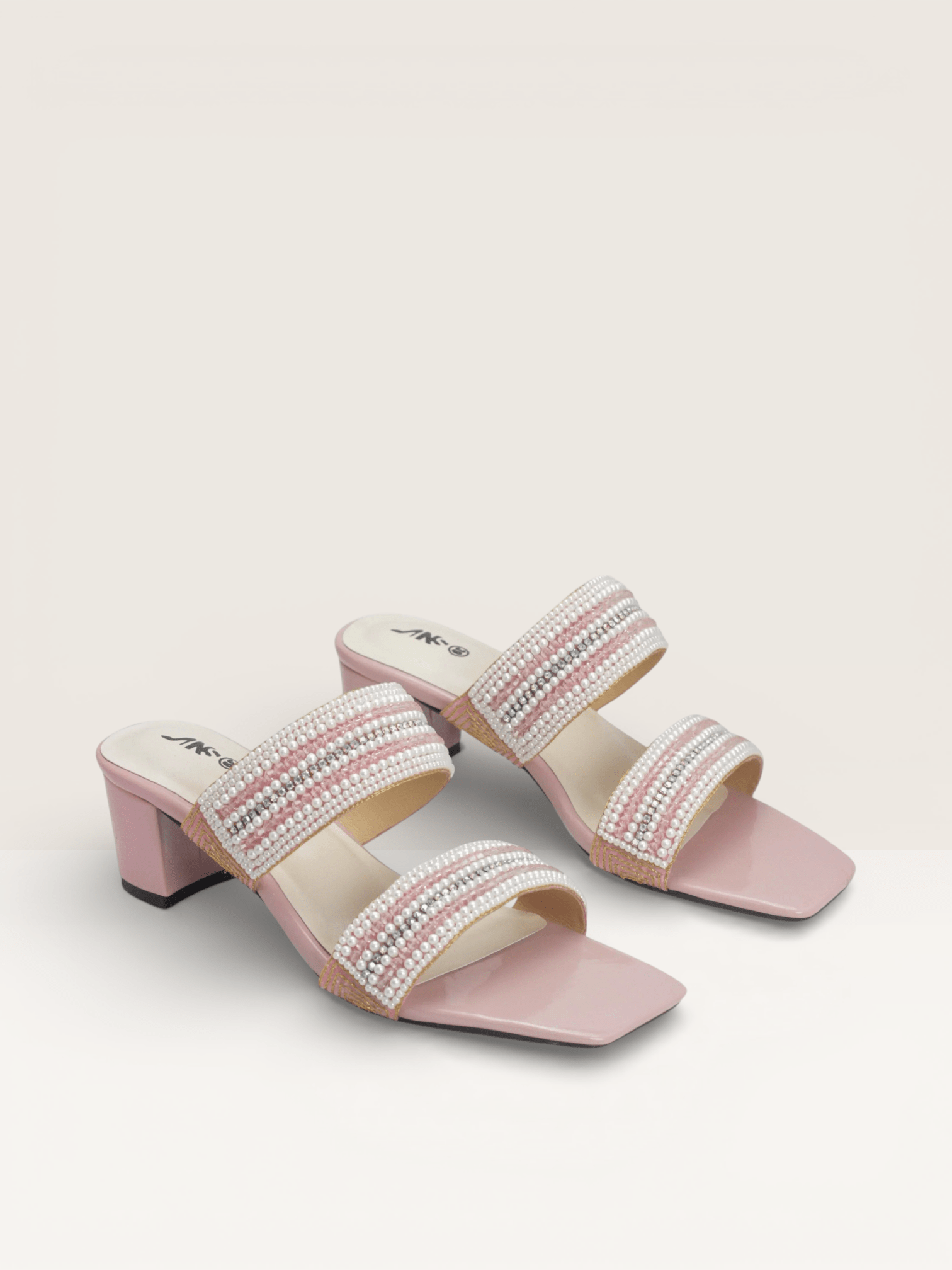 Beaded Mules with Block Heel" Women's Colorful - Nawabi Shoes BD - Nawabi Shoes BD