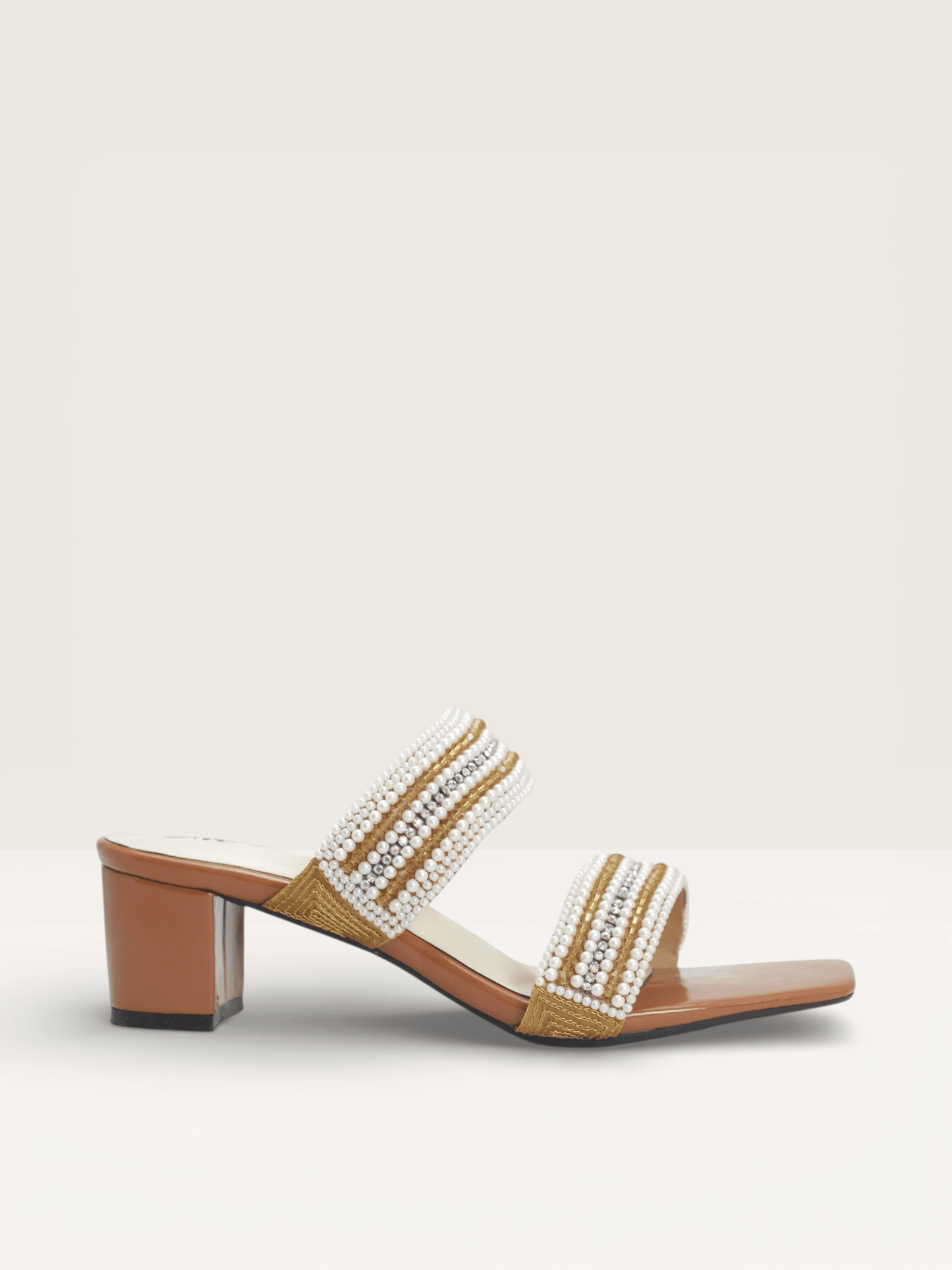 Beaded Mules with Block Heel" Women's Colorful - Nawabi Shoes BD - Nawabi Shoes BD
