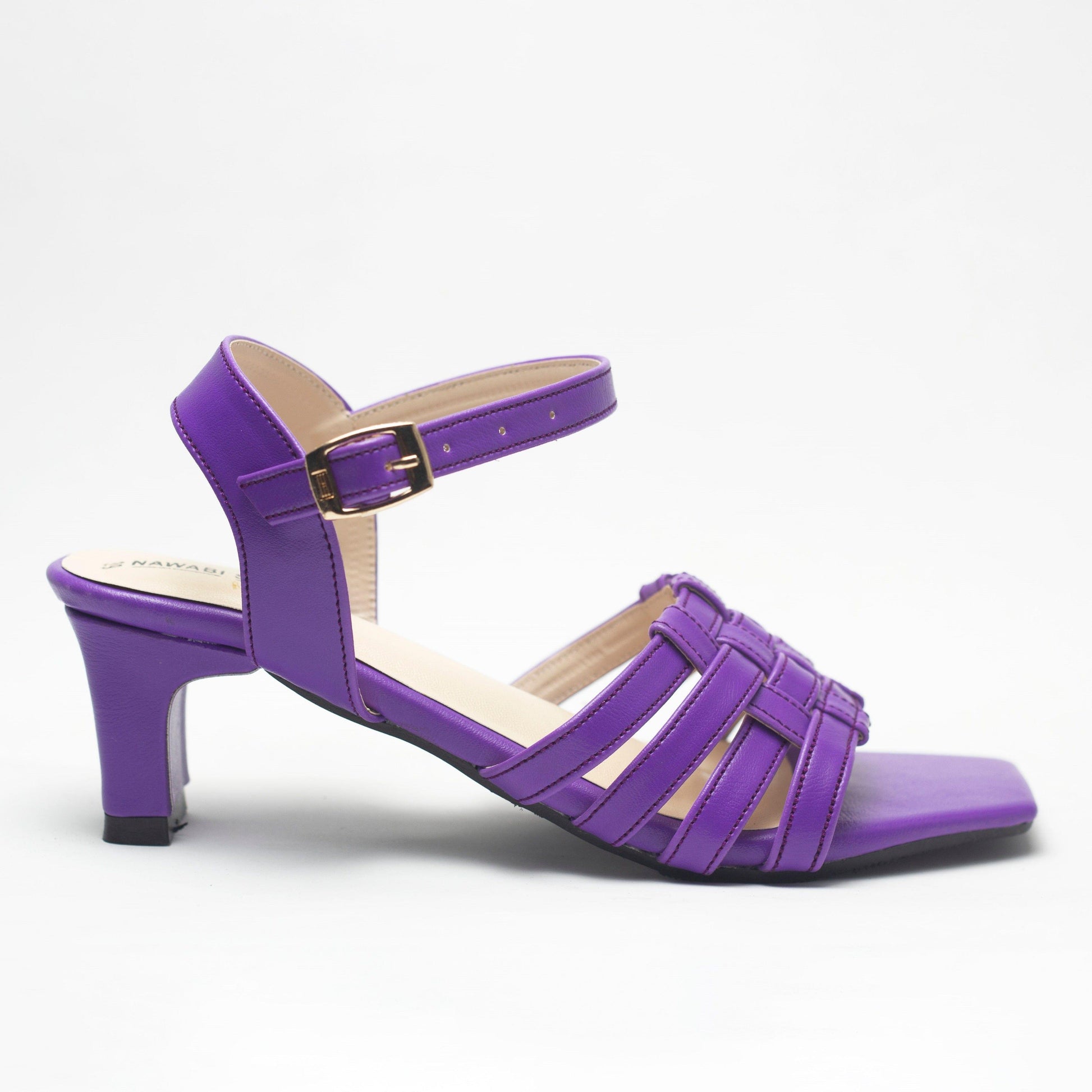 Purple Two Strappy Block Heels Luxury Shoes-Nawabi Shoes BD