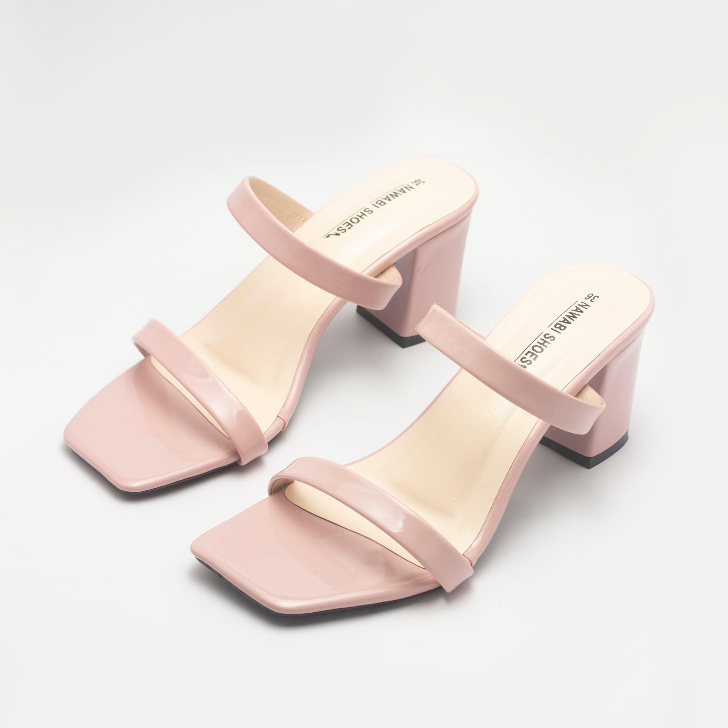 Open Low Pink Block Heels-Nawabi Shoes BD