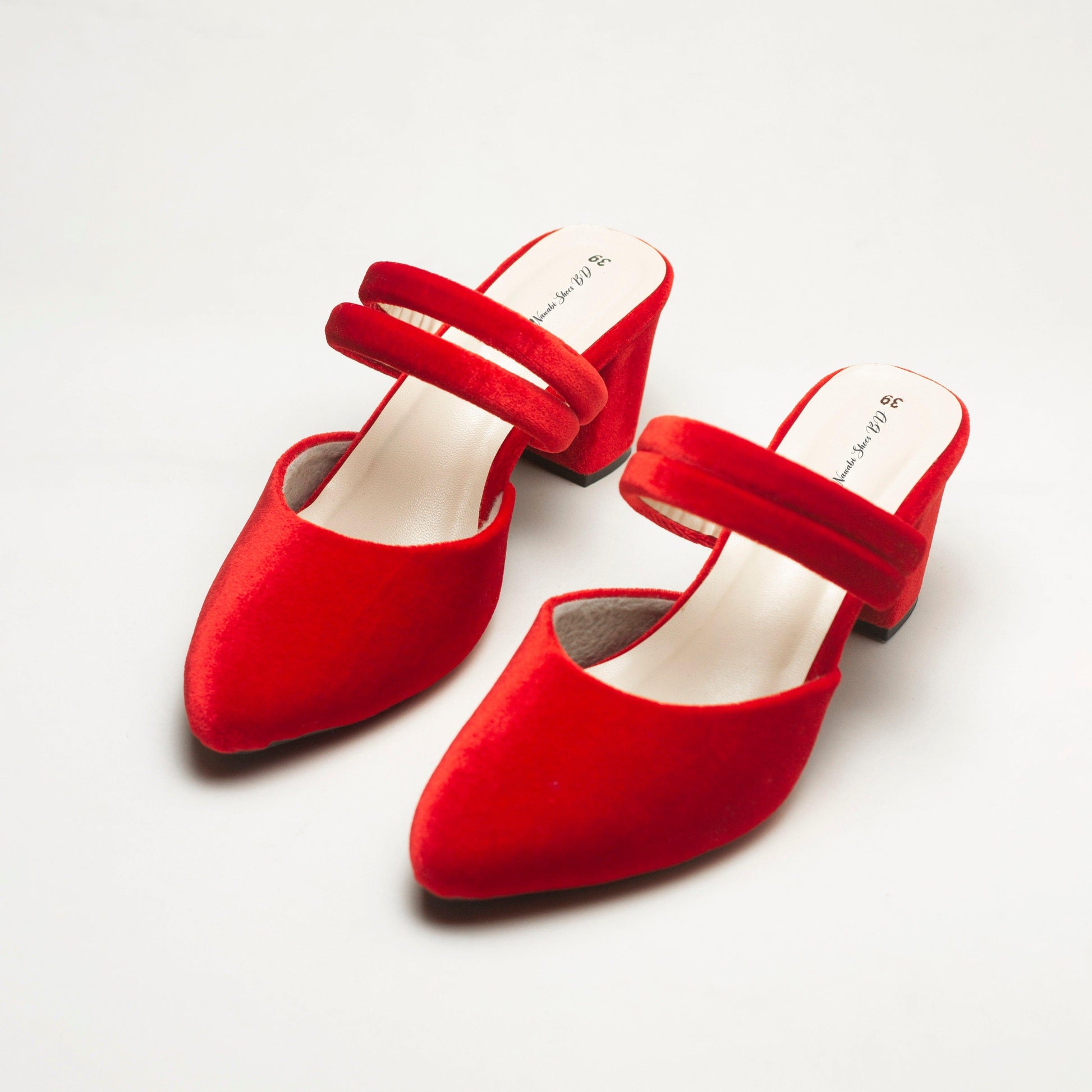 Nawabi Shoes BD Shoes 35 / red Block Heels Laxury Shoes