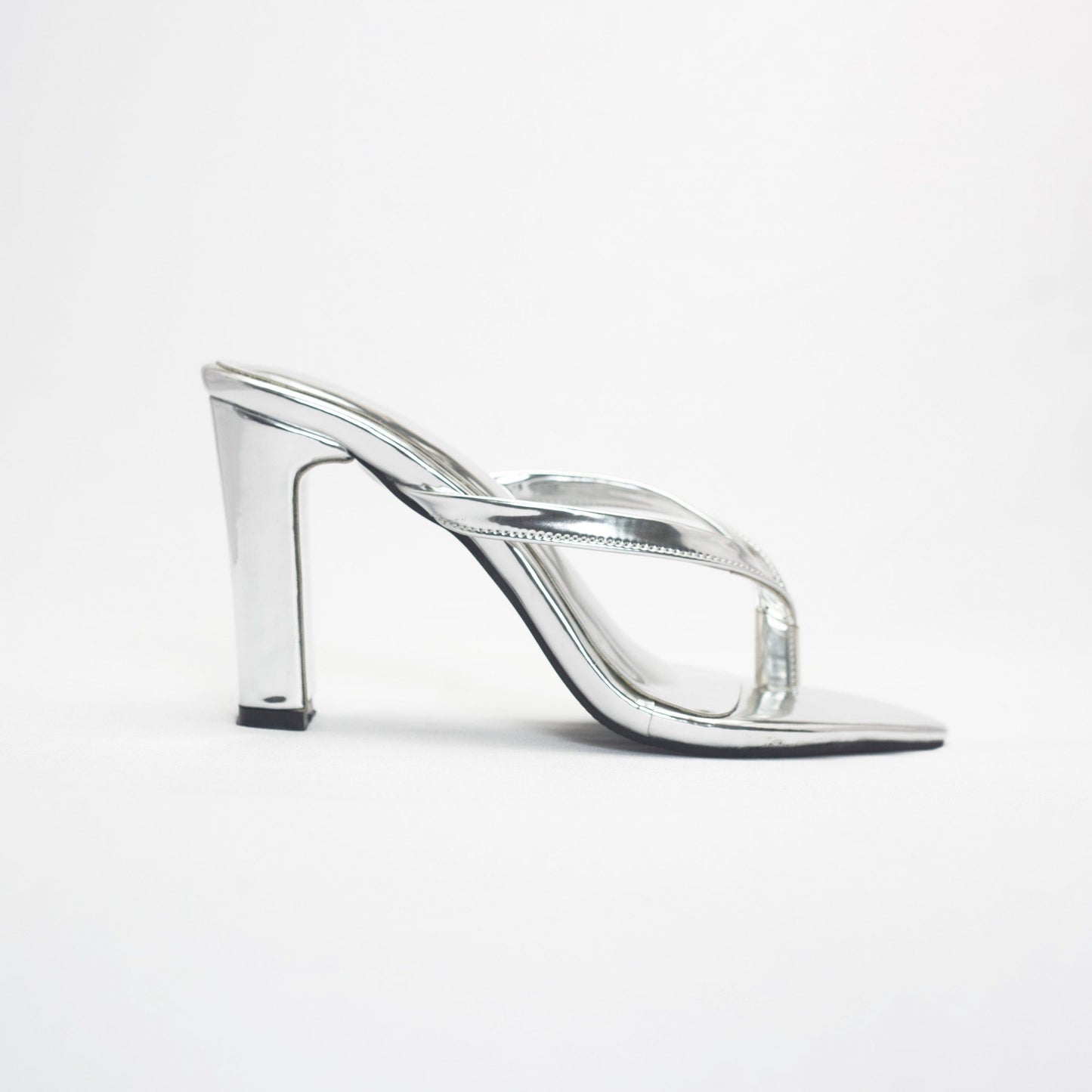Silver Open Toe 2 Inch Block Heels-Nawabi Shoes BD