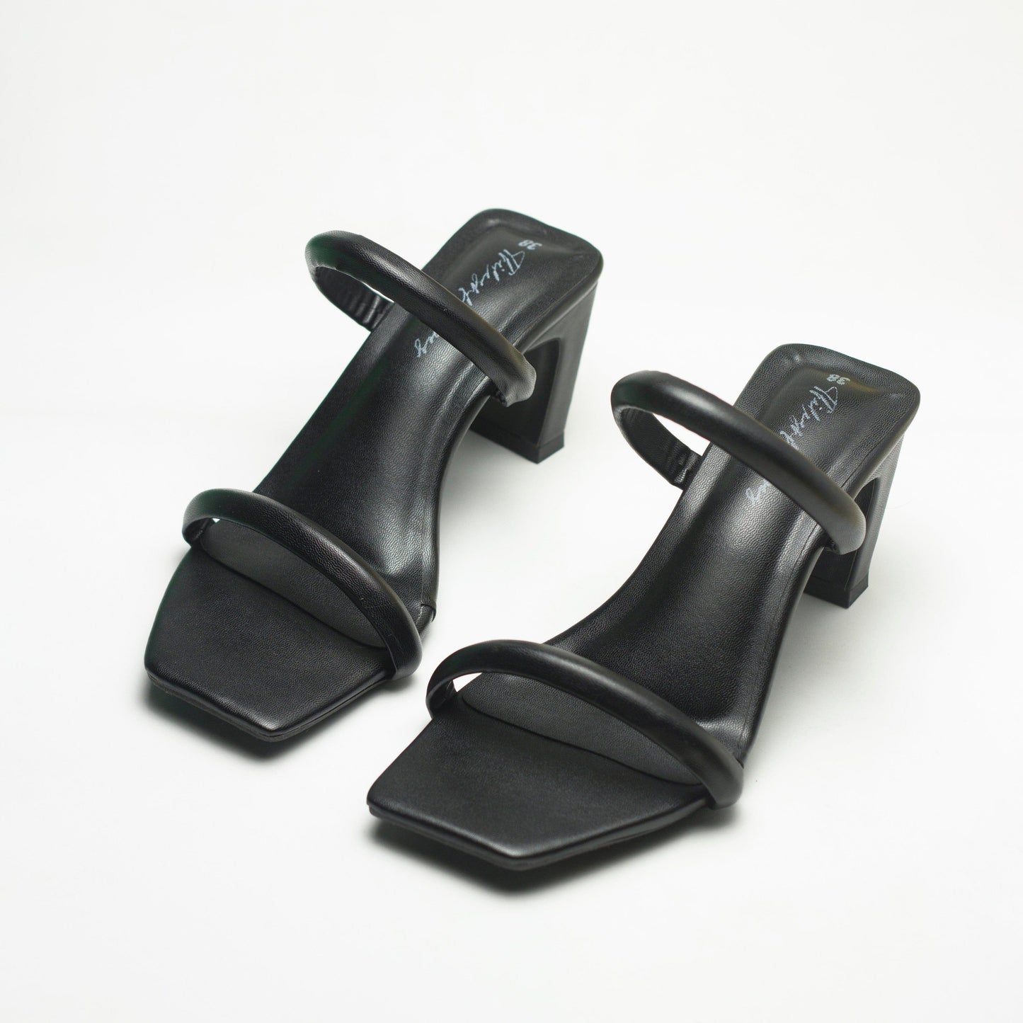 Nawabi Shoes BD Shoes 35 / black Block Heels Laxury Shoes