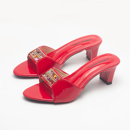 Red Gorgeous Cream Block Heels-Nawabi Shoes BD