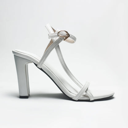 White 4 inch Block Heels Luxury Shoes-Nawabi Shoes BD