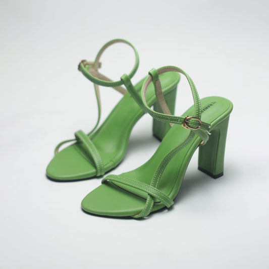 Green 4 inch Block Heels Luxury Shoes-Nawabi Shoes BD