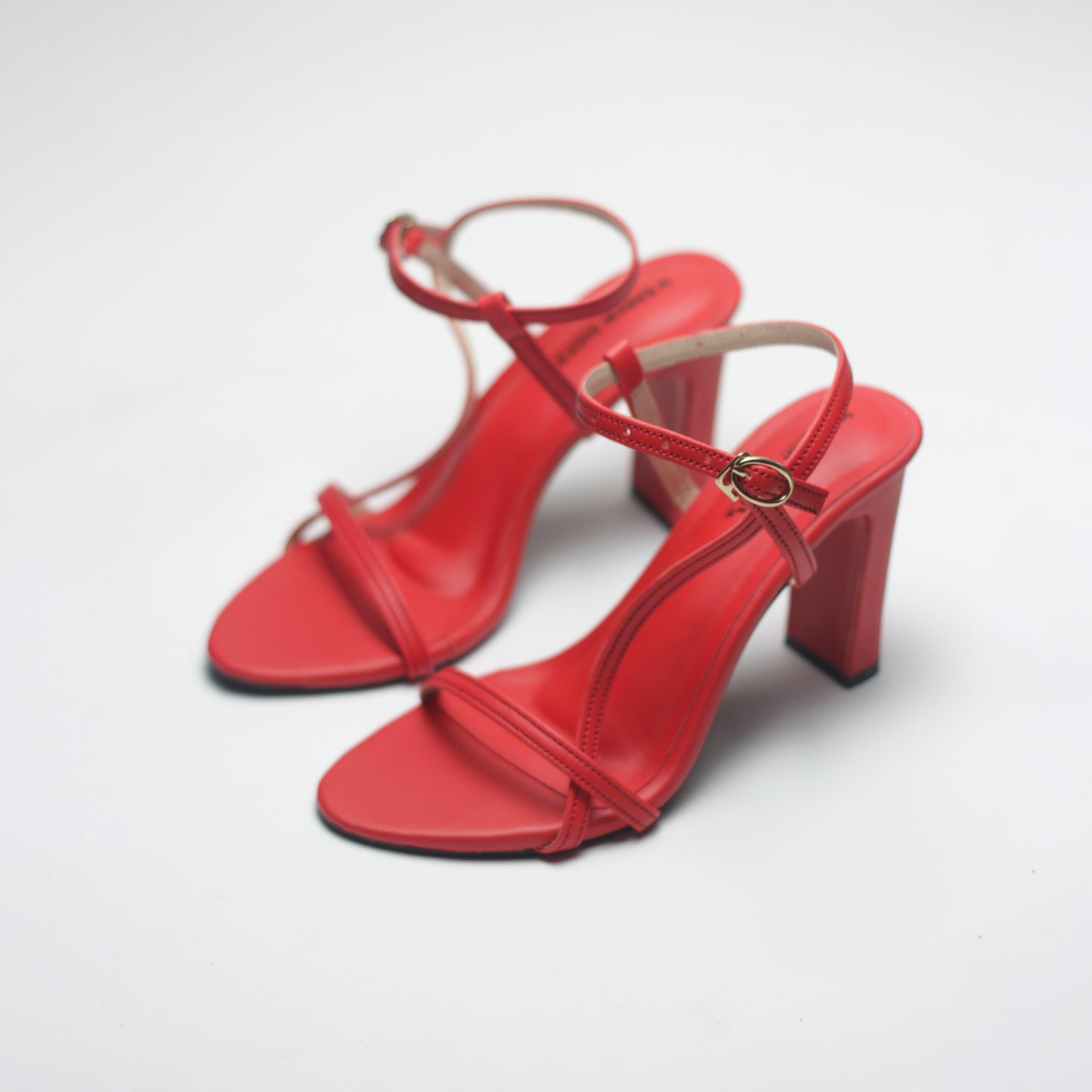 Red 4 inch Block Heels Luxury Shoes-Nawabi Shoes BD