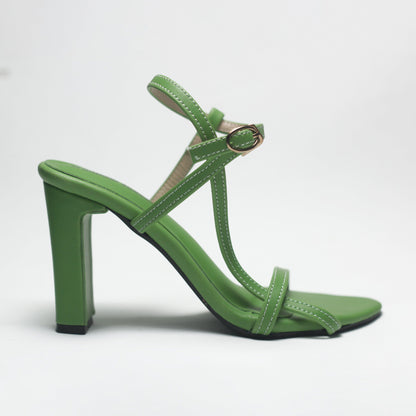 Green 4 inch Block Heels Luxury Shoes-Nawabi Shoes BD
