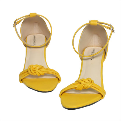 Yellow Strappy Block Heel-Nawabi Shoes BD