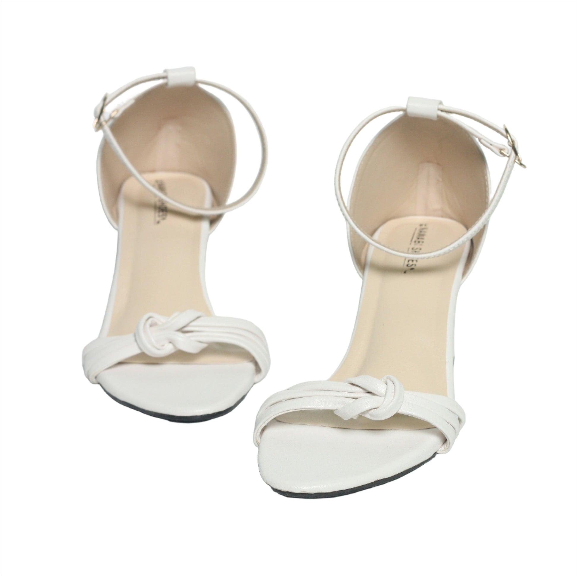 White Strappy Block Heel-Nawabi Shoes BD