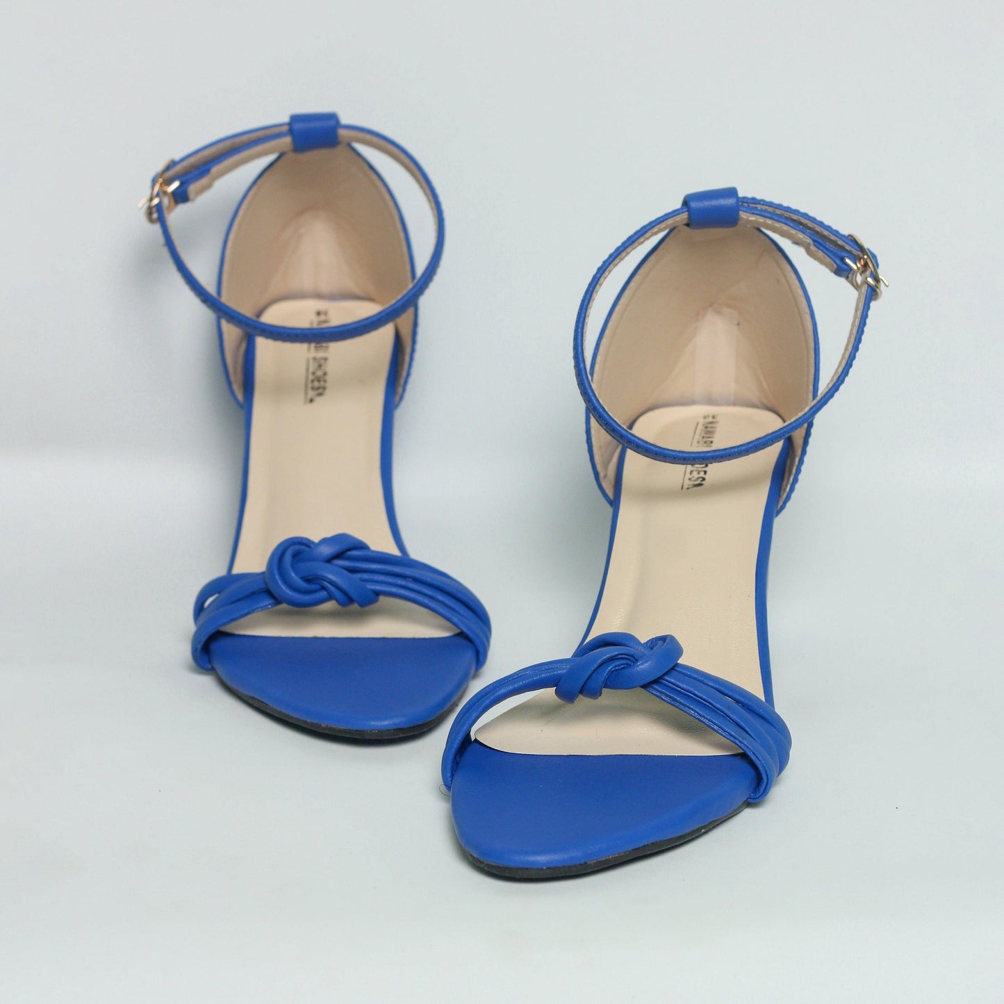 Blue Strappy Block Heel-Nawabi Shoes BD