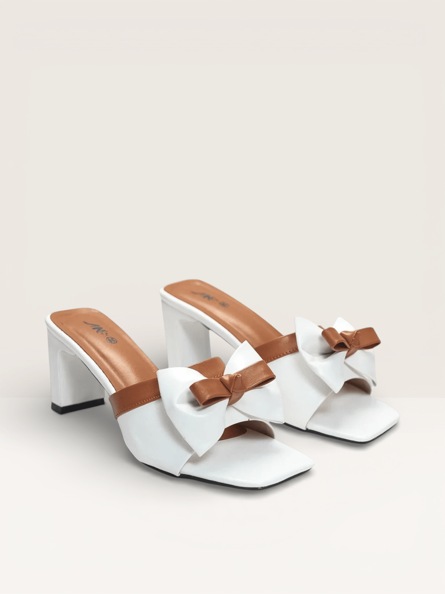 Bow Block Heel Mules for Women | Nawabi Shoes BD - Nawabi Shoes BD