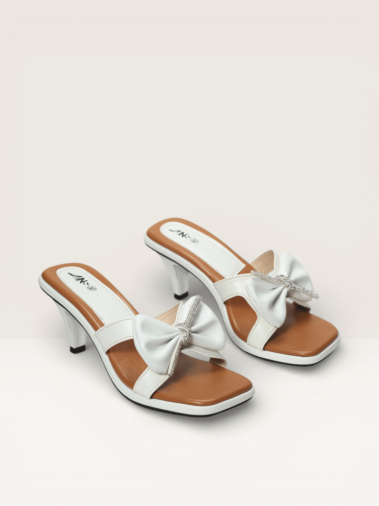 Bow Detail Pencil Heels with Square Toe Nawabi Shoes BD - Nawabi Shoes BD