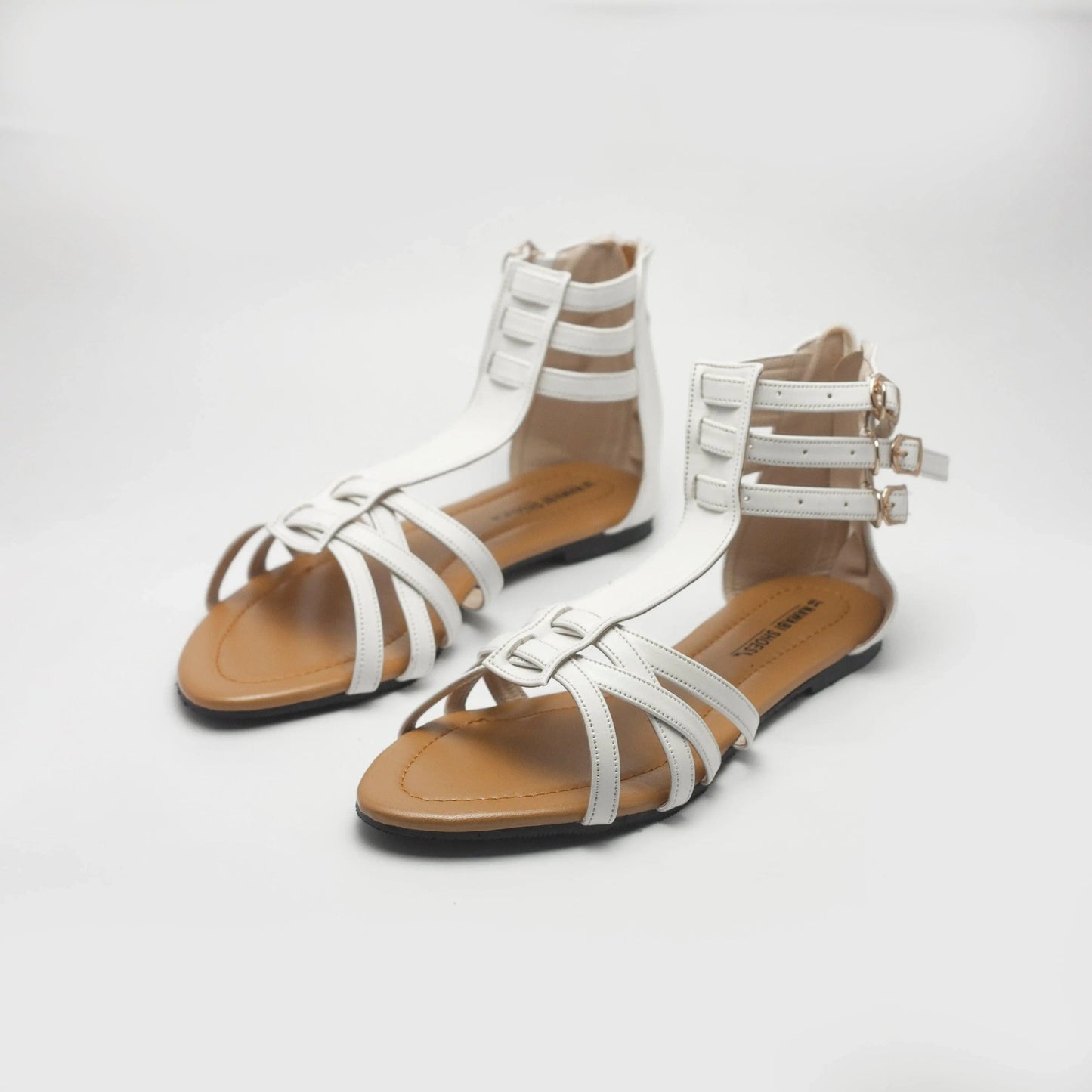 Buy Cross Strap Zipper Women's Flat Sandals | Nawabi Shoes BD - Nawabi Shoes BD
