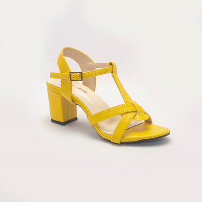 Yellow Comfortable and Chic Block Heels - Nawabi Shoes BD