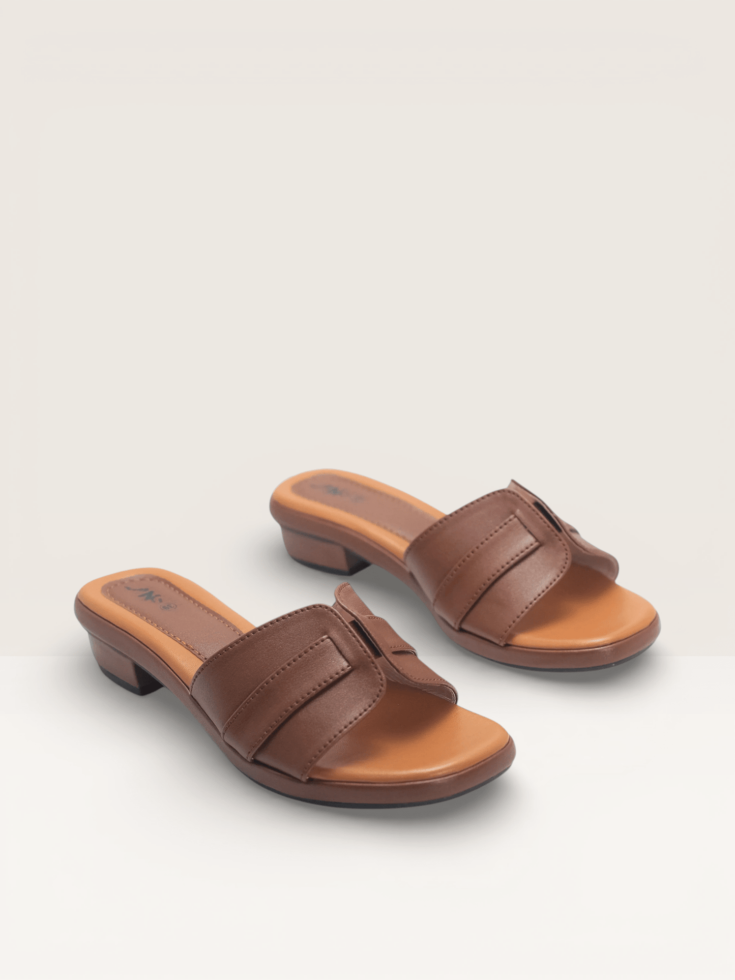 Comfortable Brown Ladies Sandals | Low Block Heel Office & Party Wear - Nawabi Shoes BD