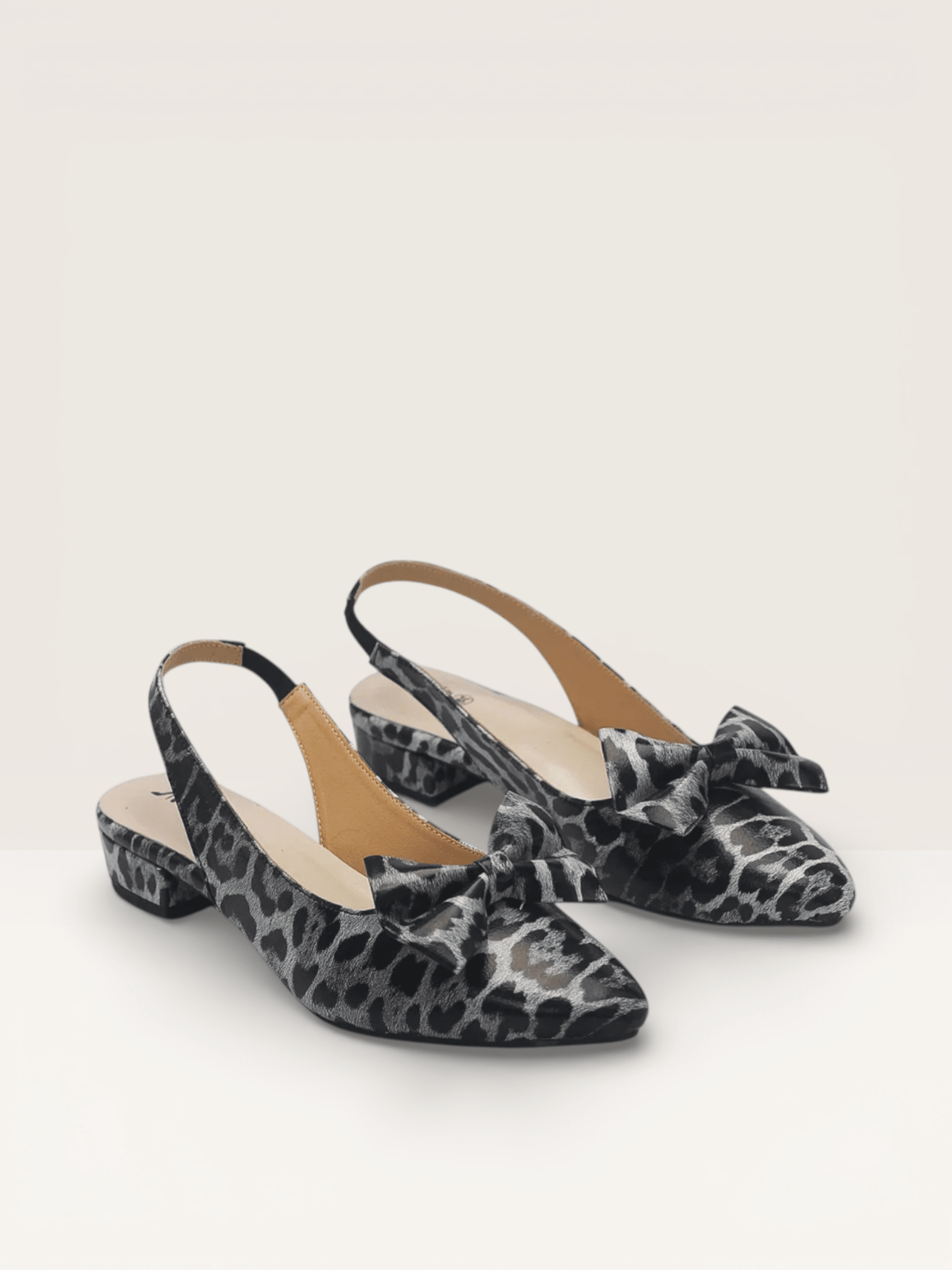 Dreamy Gleam Leopard Print Slingback Kitten Heels - nawabi shoes bd - Nawabi Shoes BD