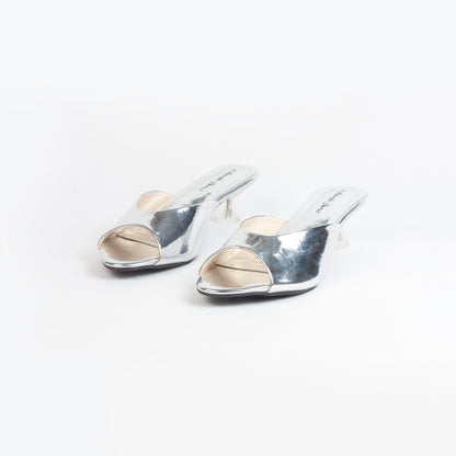 Silver Modern Pencil Heels-Nawabi Shoes BD