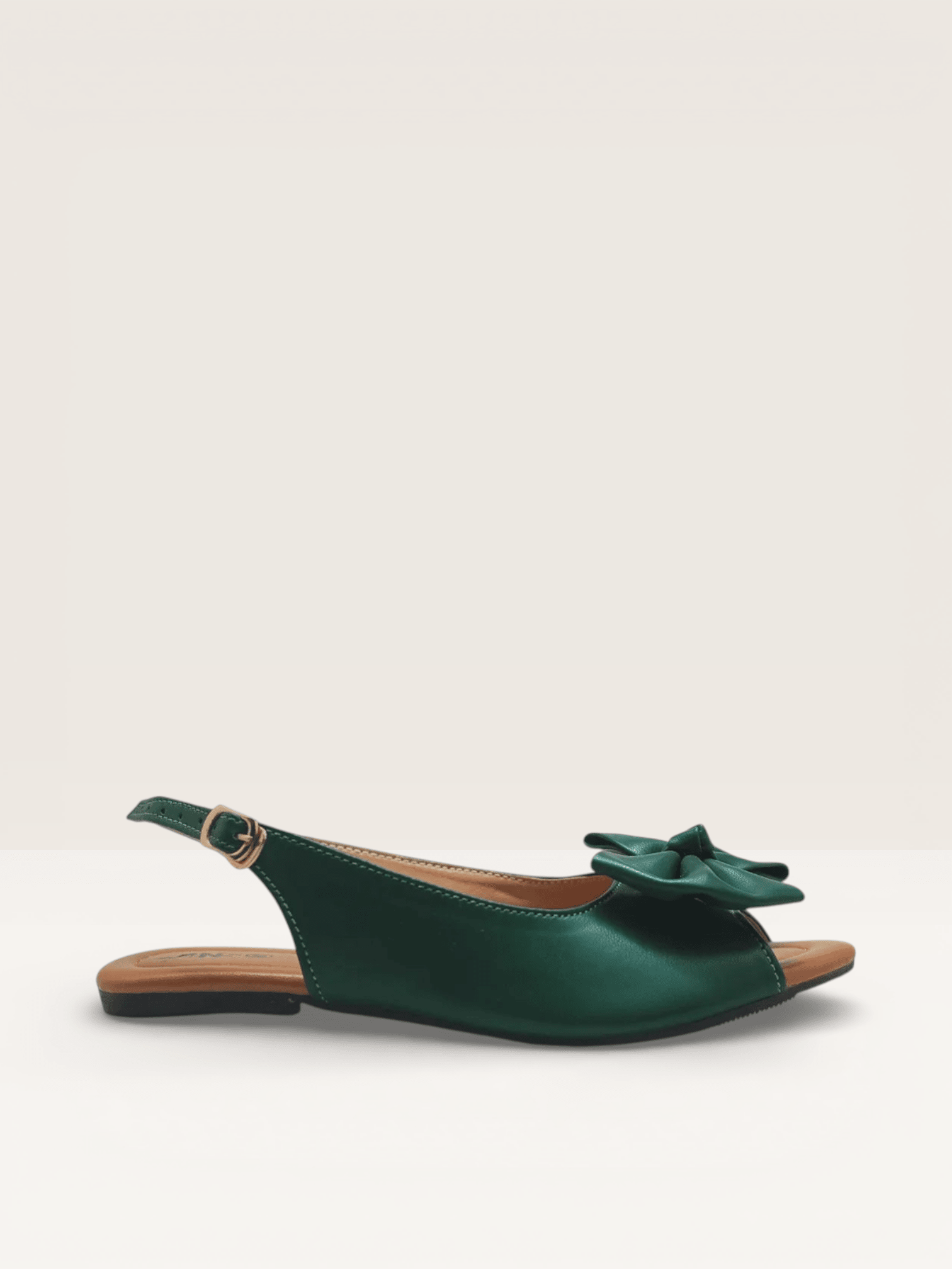 Elegant Green Bow Slingback Women’s Flats | Stylish & Comfortable Peep - Toe Shoes - Nawabi Shoes BD