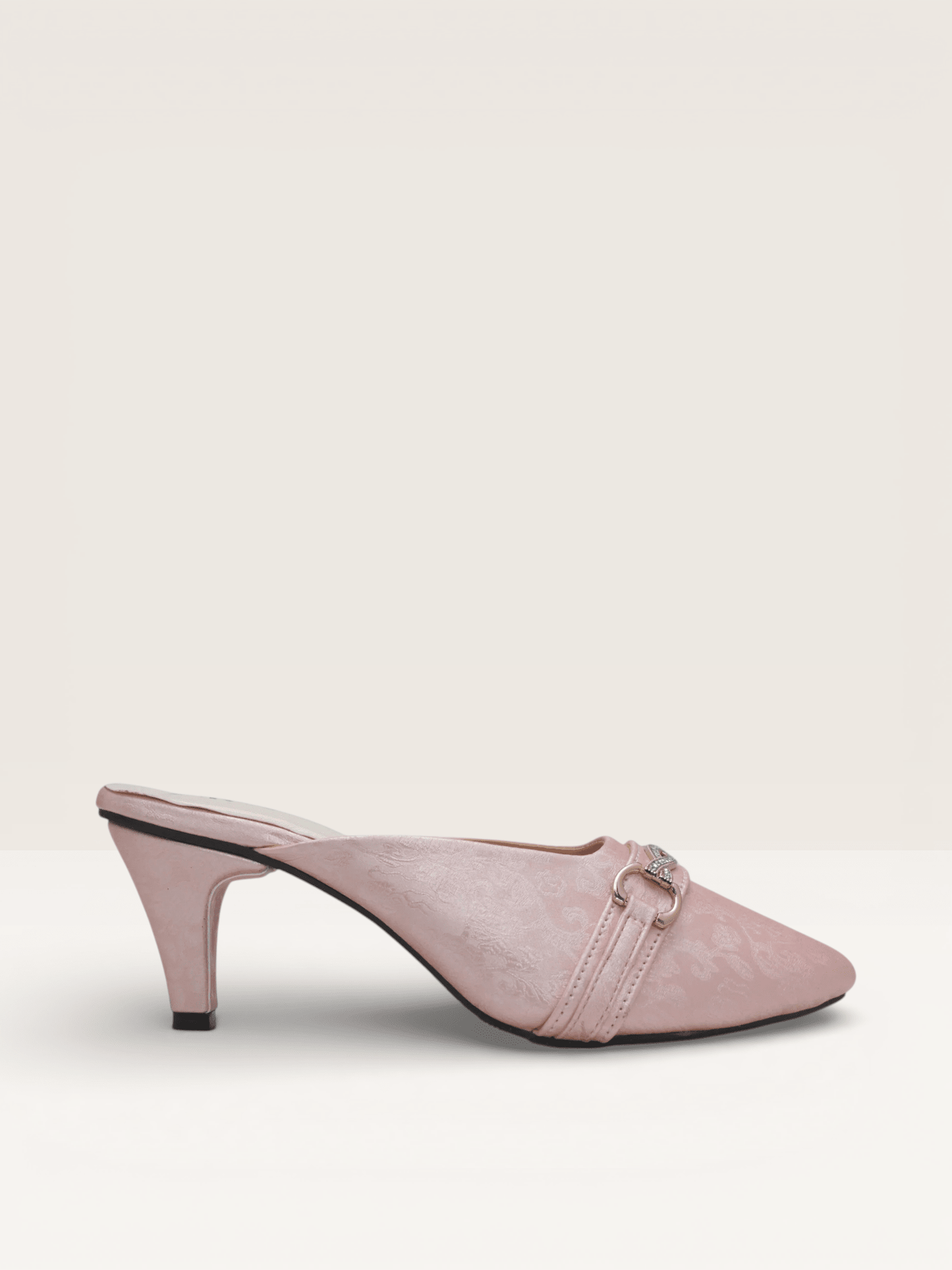 Elegant Women's Kitten Heel Mules with Embossed Detail | Nawabi Shoes BD - Nawabi Shoes BD