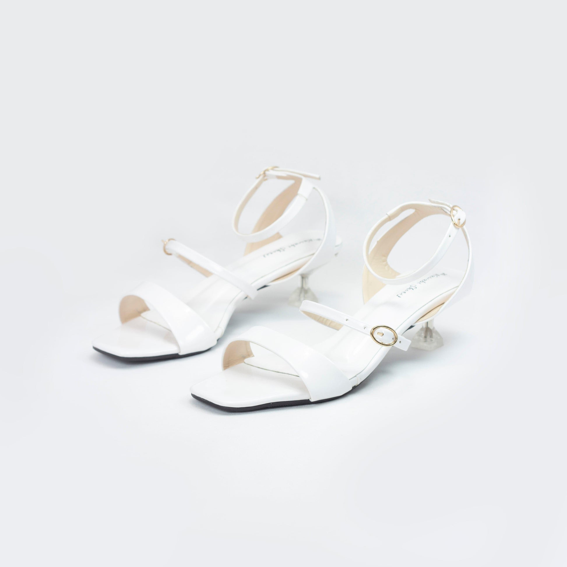 Modern White Clear Pencil Heels-Nawabi Shoes BD