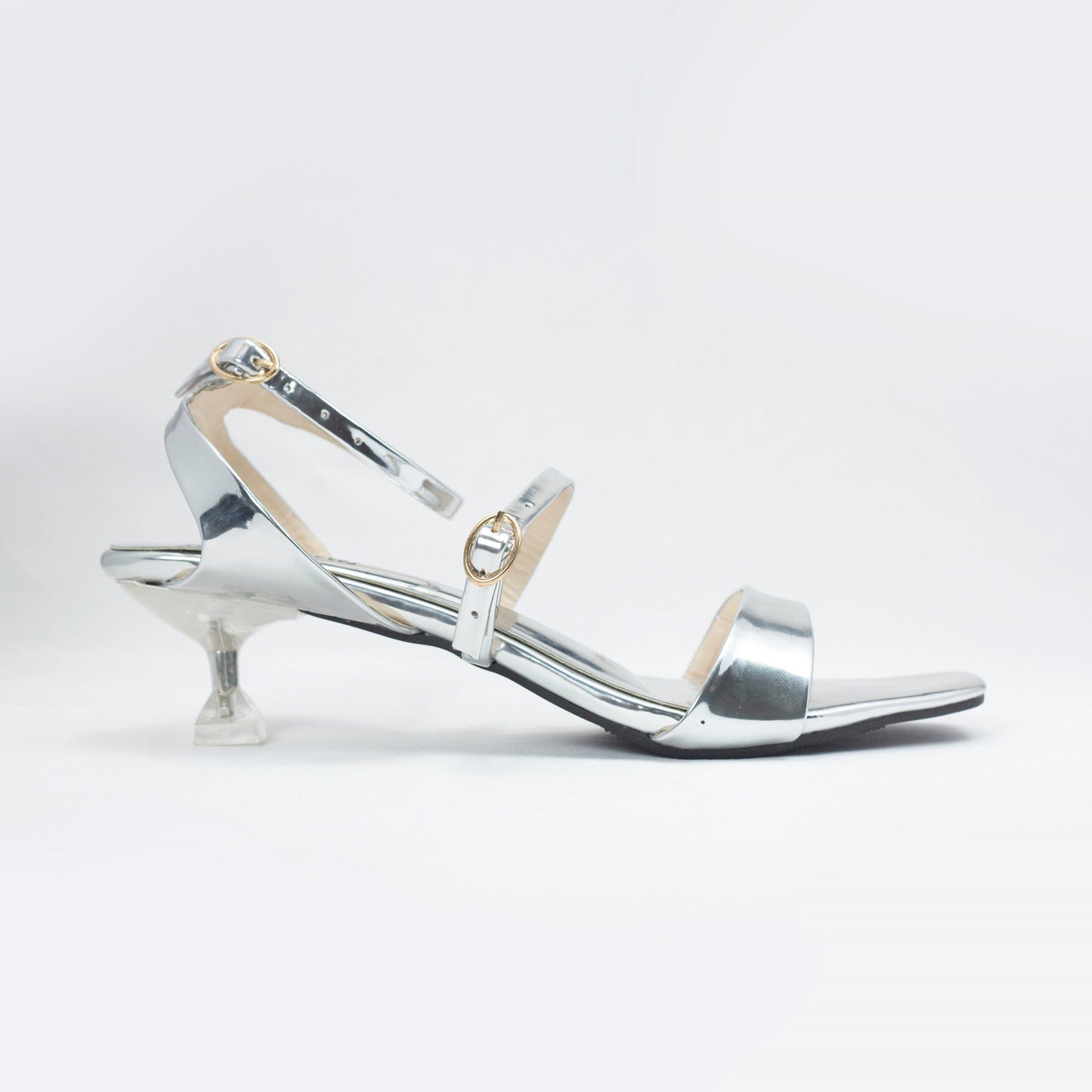 Modern Silver Clear Pencil Heels-Nawabi Shoes BD